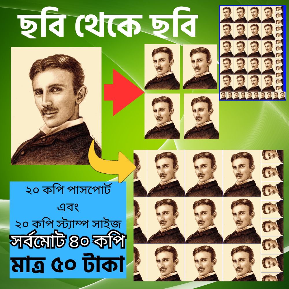 40 Pcs photo print (20pcs passport+20pcs stamp)